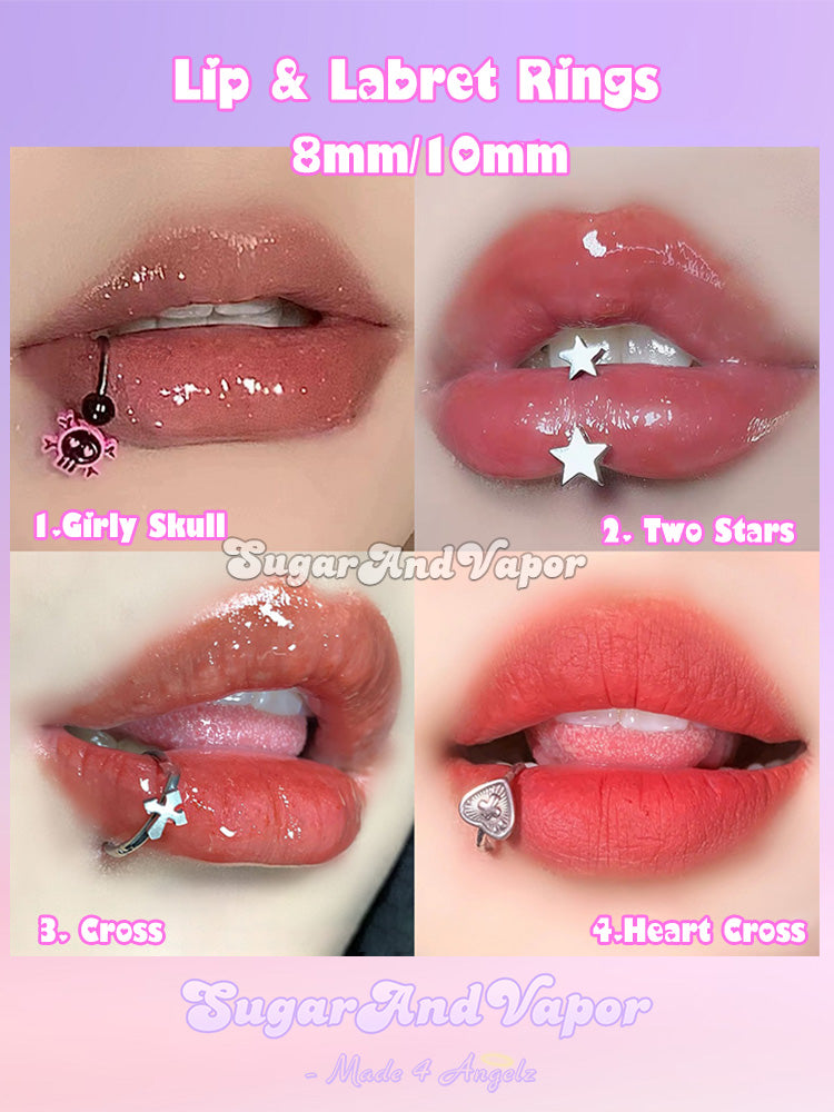 Starlit Kiss Labret Piercing Lip Rings Collection-Lip Ring-SugarAndVapor