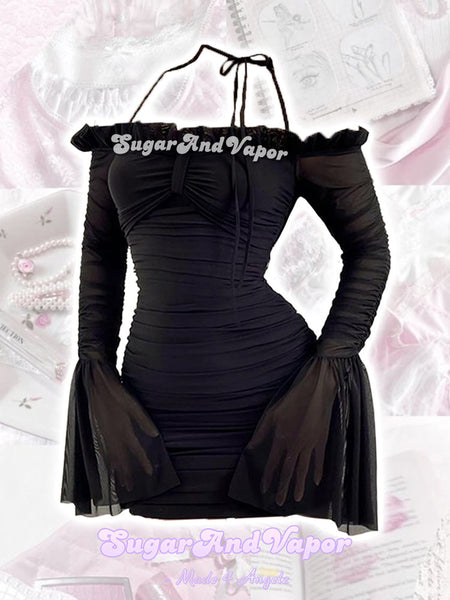 Thalassa Black Off-the-shoulder Bodycon Dress