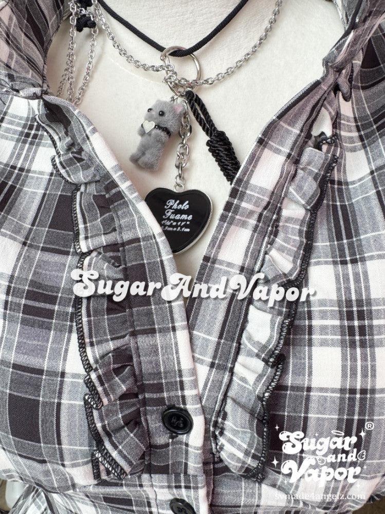 Vera Plaid Grunge Doll Ruffle Shirt Top-TOPS-SugarAndVapor