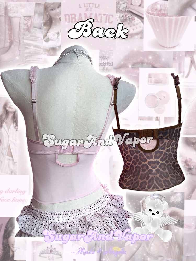 Xylia Y2K Mesh Ruffle Cami Strappy Top