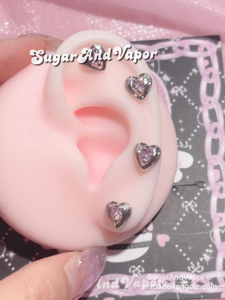 16 Gauge Angel Heart Cartilage Tragus Earring-EARRINGS-SugarAndVapor