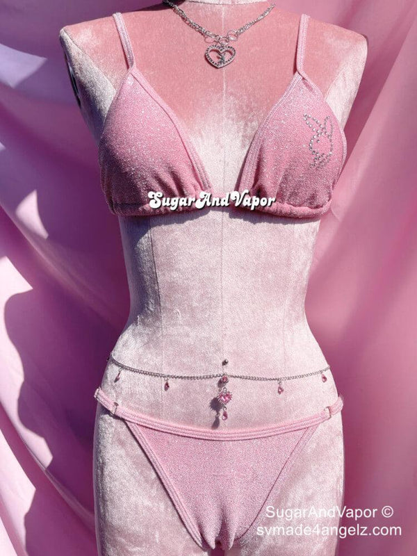 Y2K Bling Bunny Glitters Bikini Set-Swimsuits-SugarAndVapor