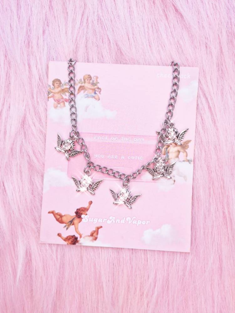 5 Cute Cherub Angels Stainless Steel Necklace-NECKLACES-SugarAndVapor