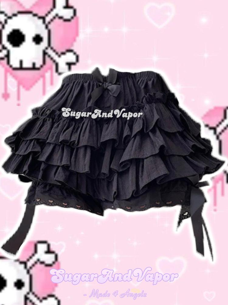 ANNA Lolita Flared Lace Mini Skirt (Skort)-Skirts-SugarAndVapor