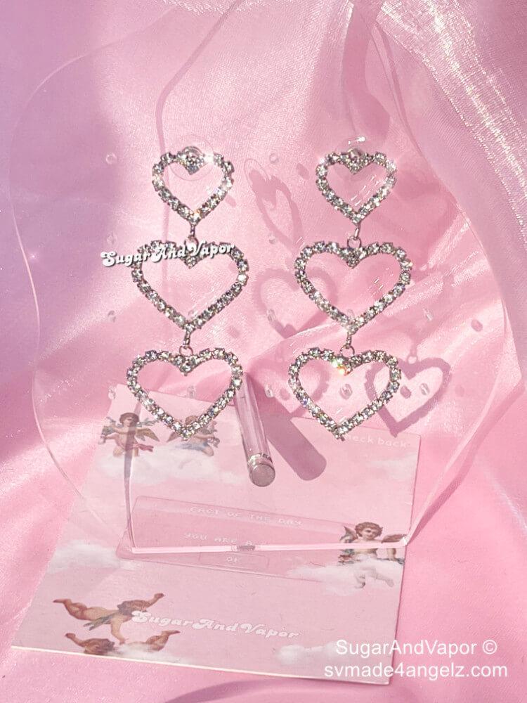 Abra Rhinestones Hearts Dangles Earrings-EARRINGS-SugarAndVapor