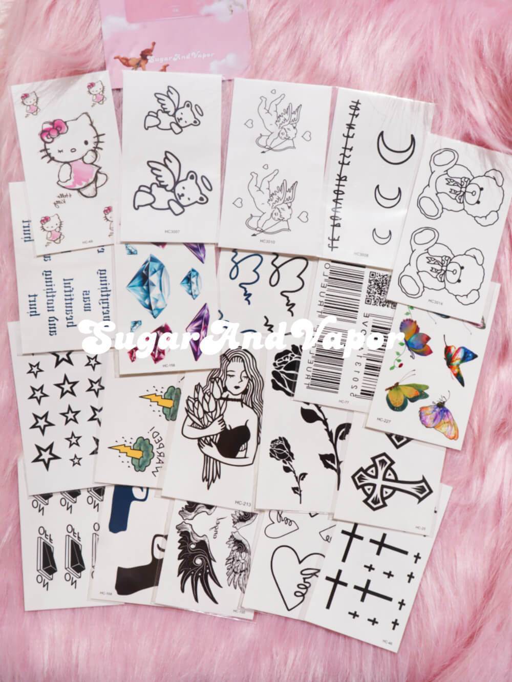 Angels and More Aesthetic Temporary Tattoos Set of 20-Tattoos-SugarAndVapor