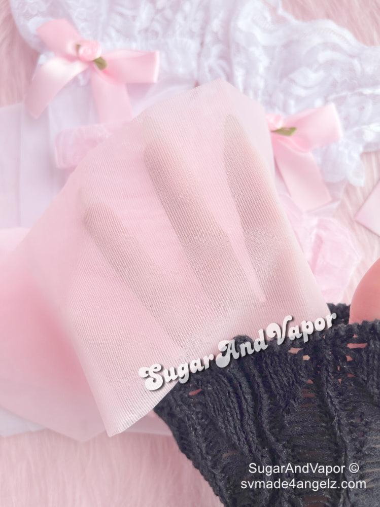 Ava Lace Floral Sheer Thigh High Stockings-SOCKS & TIGHTS-SugarAndVapor