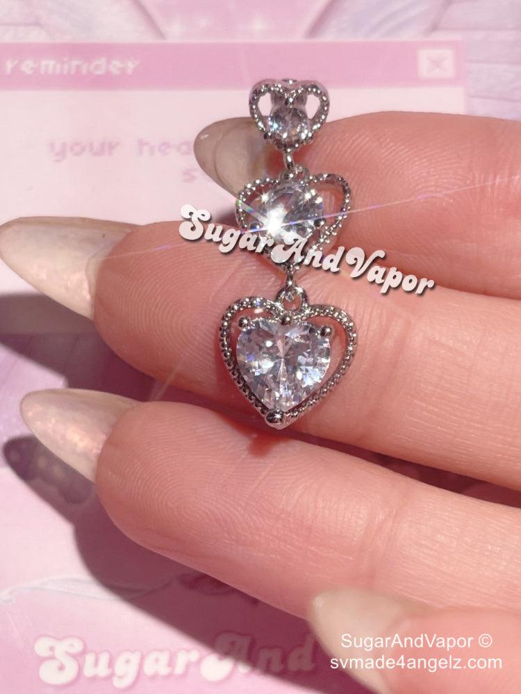 Avani Hearts Gem Top Mount Belly Ring-Belly Ring-SugarAndVapor