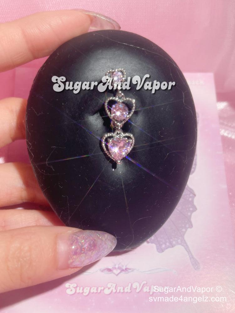 Avani Hearts Gem Top Mount Belly Ring-Belly Ring-SugarAndVapor