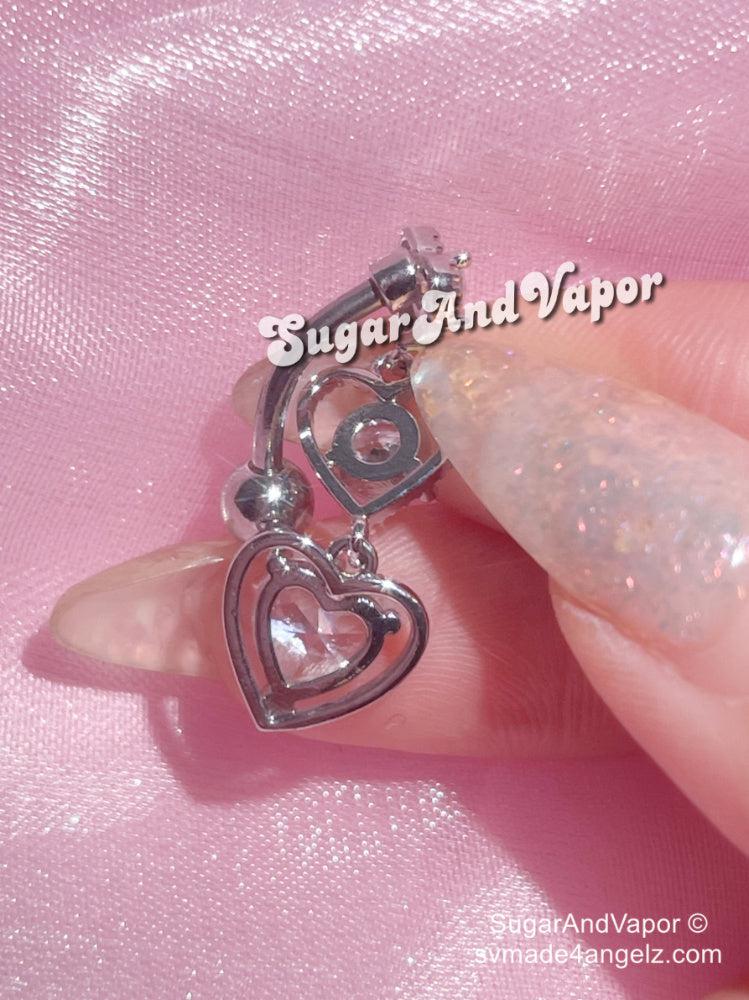 Avani Hearts Gem Top Mount Belly Ring-Belly Ring-SugarAndVapor