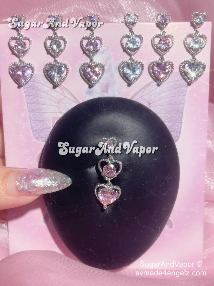 Avani Hearts Gem Top Mount Belly Ring-Belly Ring-SugarAndVapor