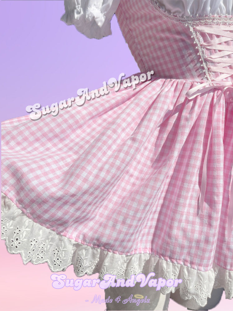 Avina Lolita Lace-up Cottage Core Dress-DRESSES-SugarAndVapor