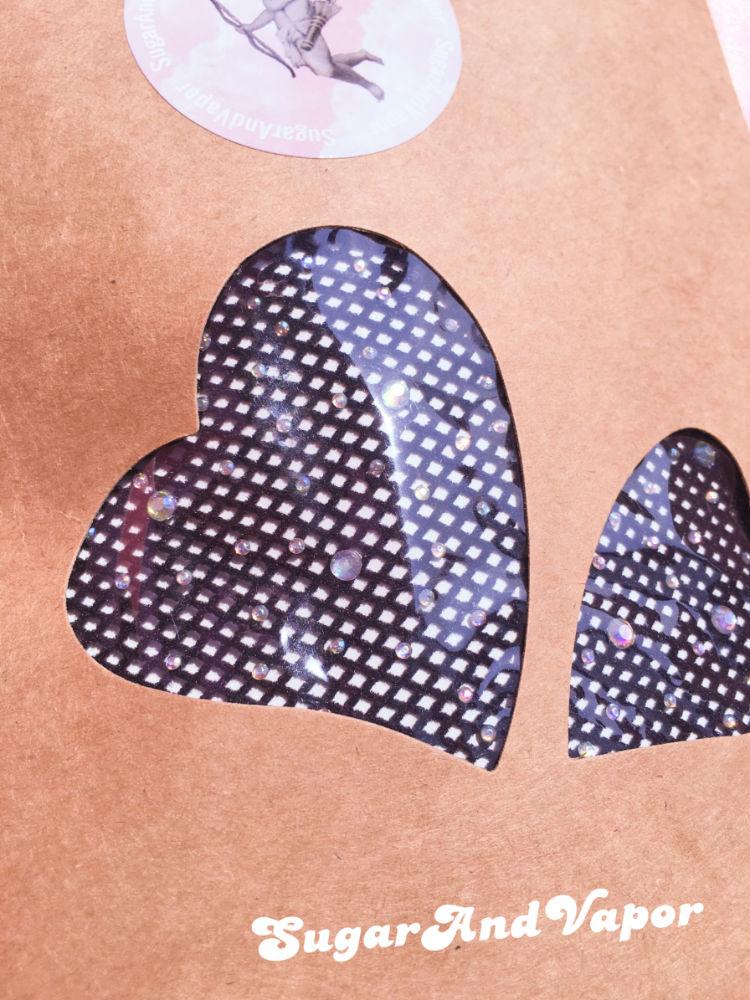 Black Crystals Mini Nets Fishnet Tights-Tights & Stockings-SugarAndVapor