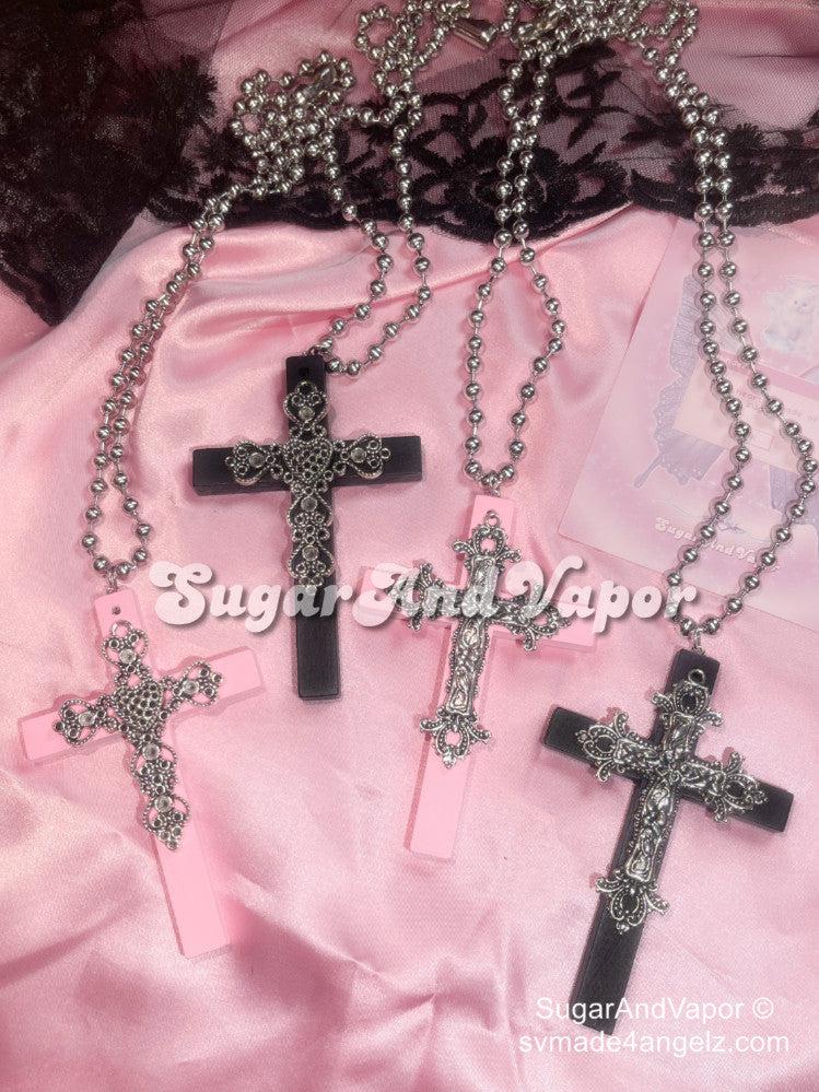 Blair Baroque Cross Chain Necklace-NECKLACES-SugarAndVapor