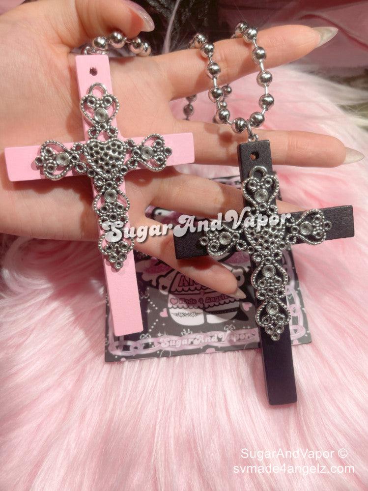 Blair Baroque Cross Chain Necklace-NECKLACES-SugarAndVapor