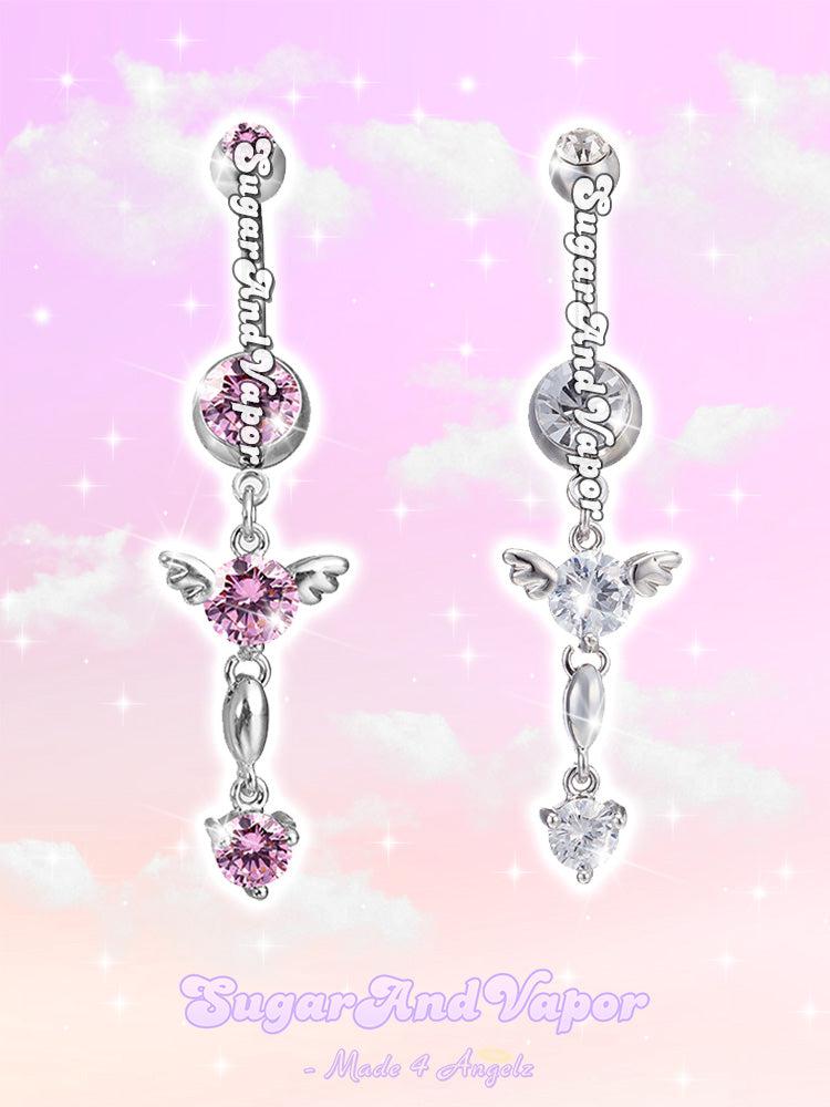 Bling Baby Angels Dangle Belly Ring-Belly Ring-SugarAndVapor