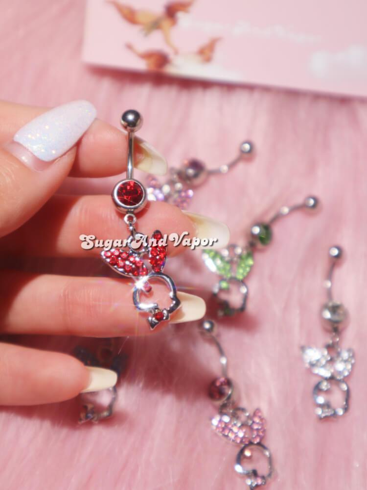 Bling Bunny Belly Ring-Belly Ring-SugarAndVapor