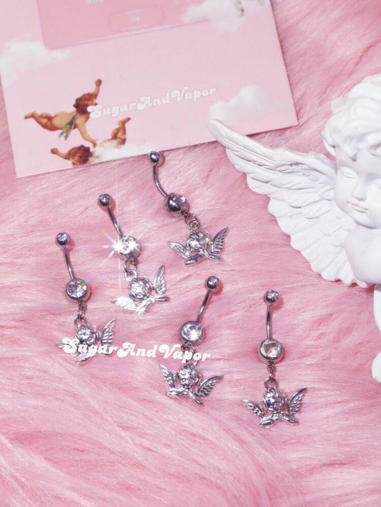 Bling Cherub Angels Belly Ring-Belly Ring-SugarAndVapor