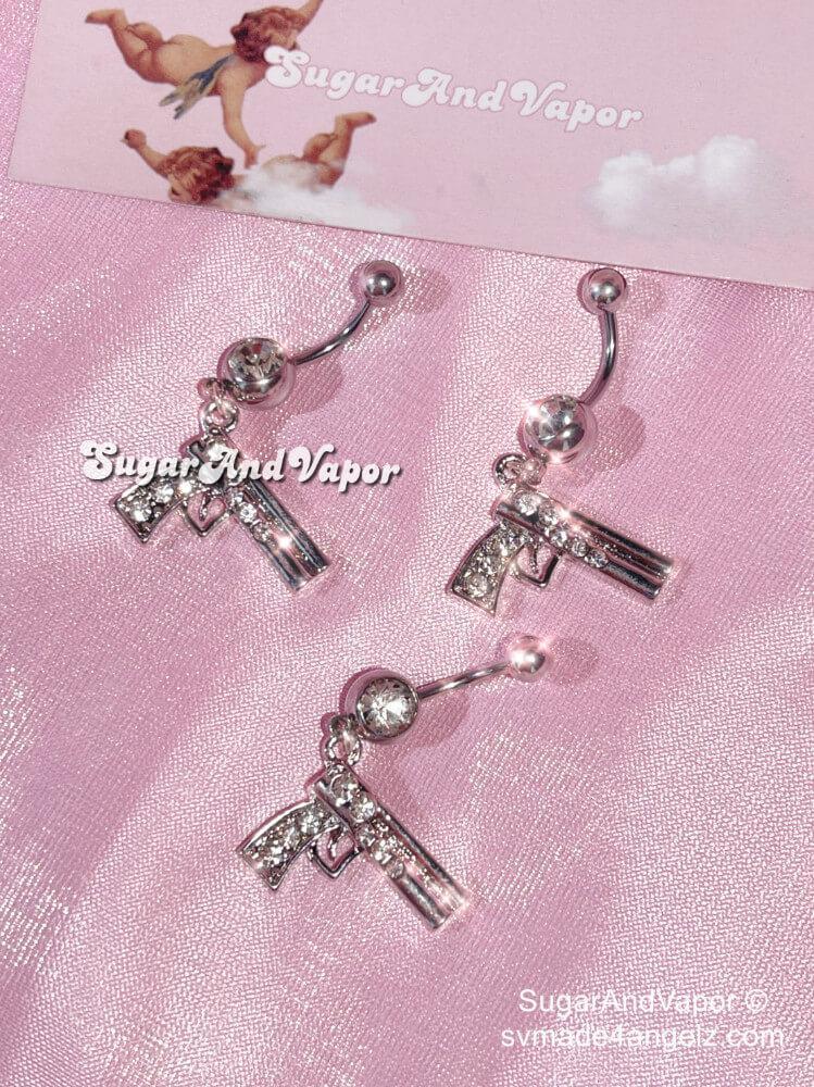 Bling Handgun Belly Ring-Belly Ring-SugarAndVapor