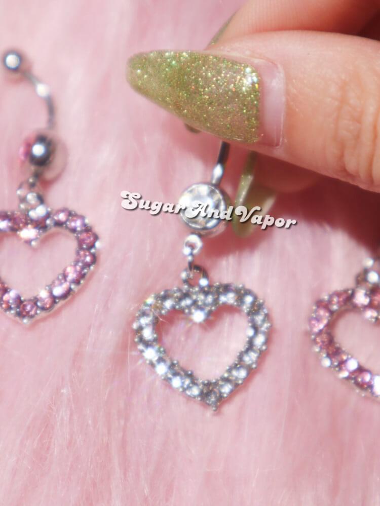 Bling Y2K BABE Heart Belly Ring-Belly Ring-SugarAndVapor