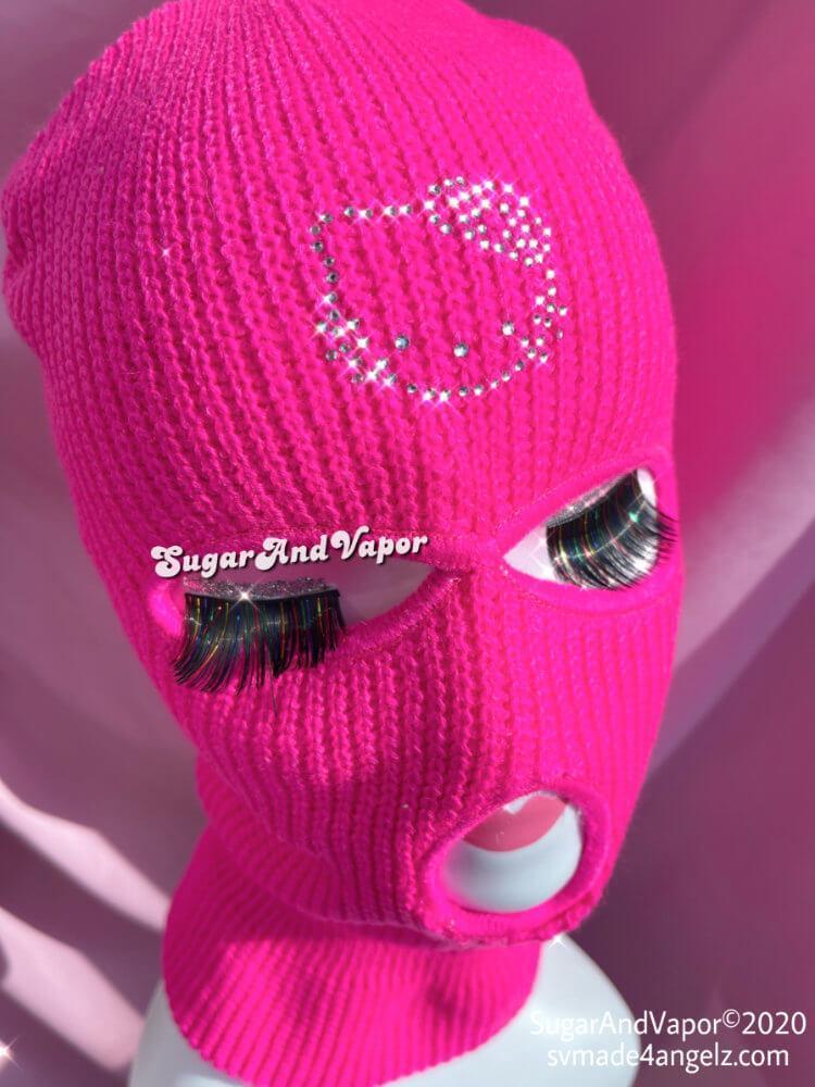 Custom Bling Y2K Decorated Knitted Ski Mask-Masks-SugarAndVapor