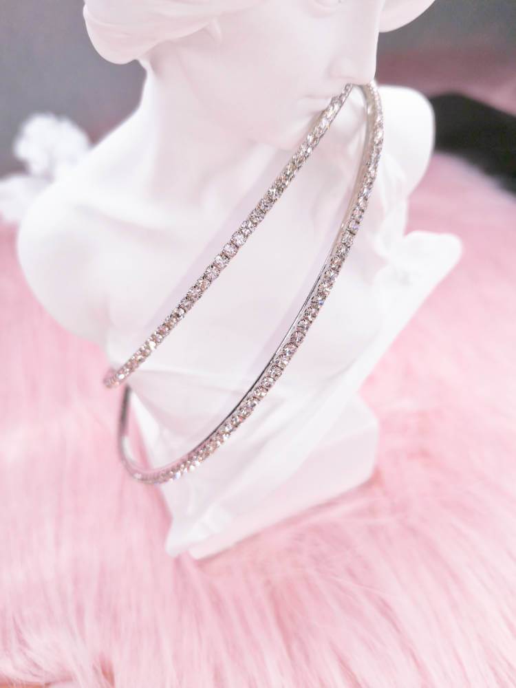 Classic Sparkle Thin Hoop Earrings-EARRINGS-SugarAndVapor