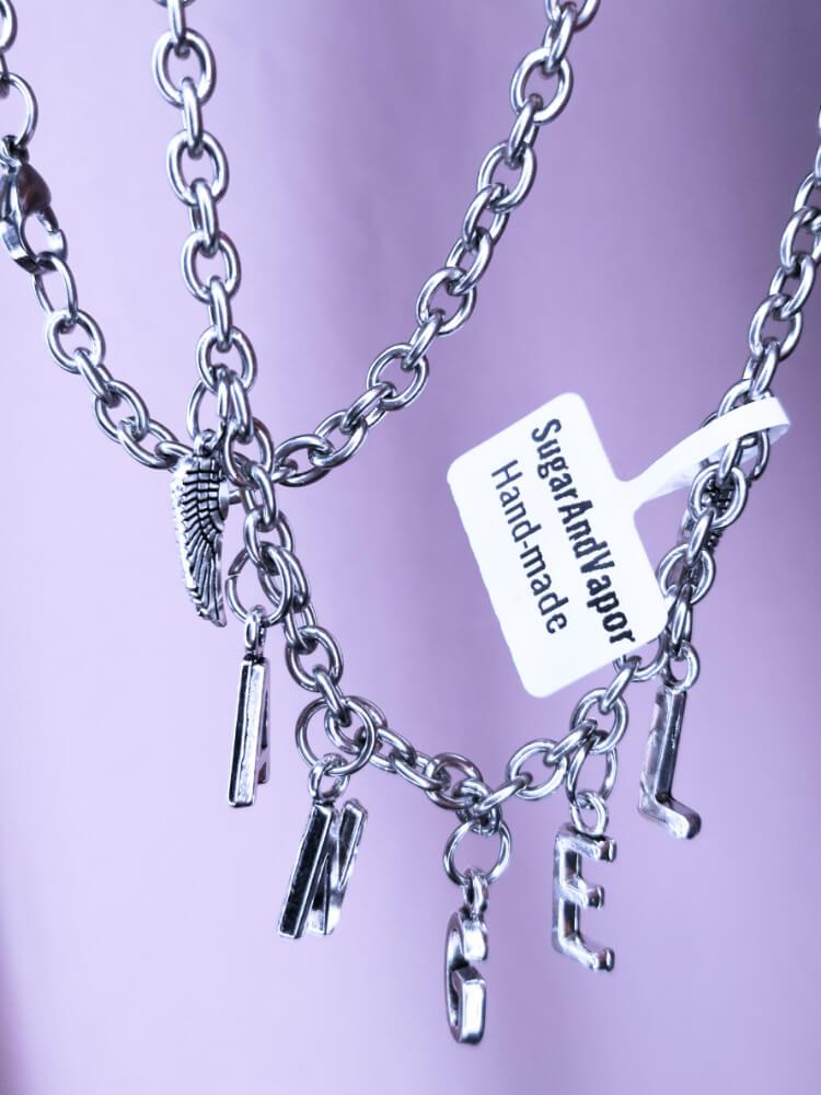 ANGEL Letters Wings Stainless Steel Necklace-NECKLACES-SugarAndVapor