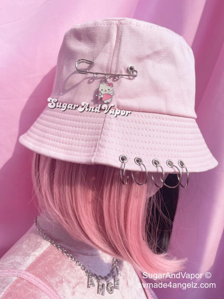 Custom Pins Metal Rings Bucket Hat-Hats-SugarAndVapor