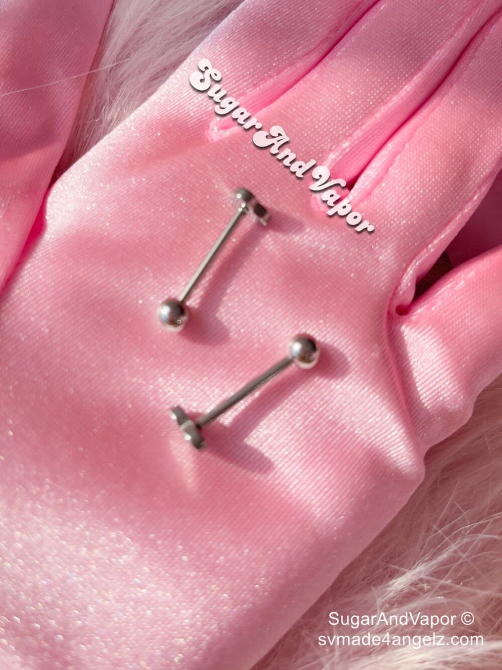 Cute Heart Opal Barbell Tongue Ring Set-Tongue Ring-SugarAndVapor