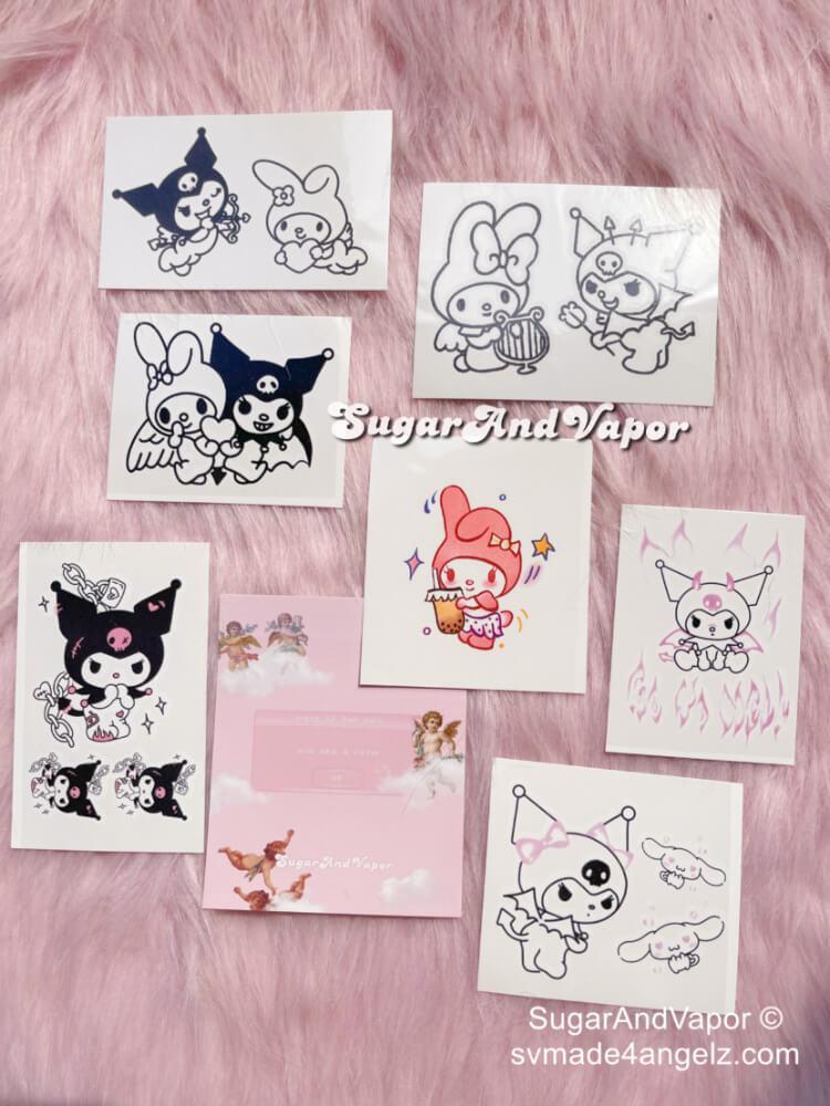 Cute Kuromi Melody Temporary Tattoos Set-Tattoos-SugarAndVapor