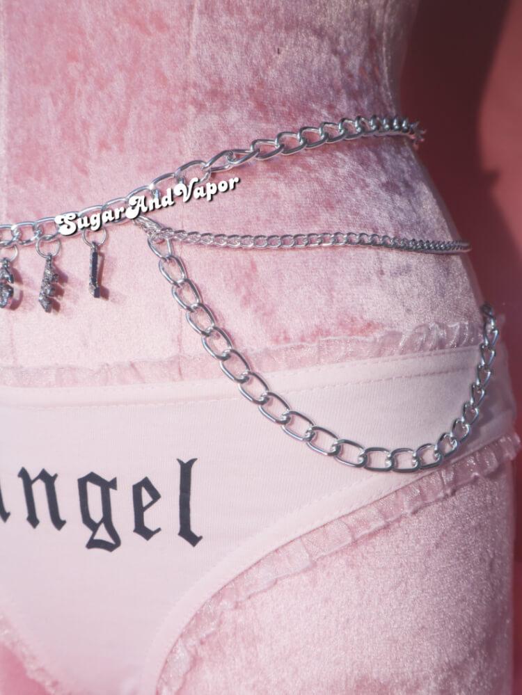 DIVA Custom Bling Words Layers Belly Chain-Belly Chains-SugarAndVapor