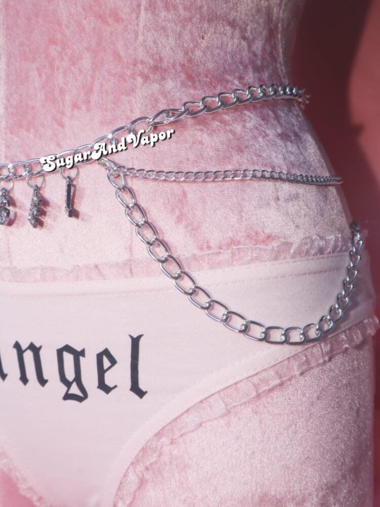 DIVA Custom Bling Words Layers Belly Chain-Belly Chains-SugarAndVapor