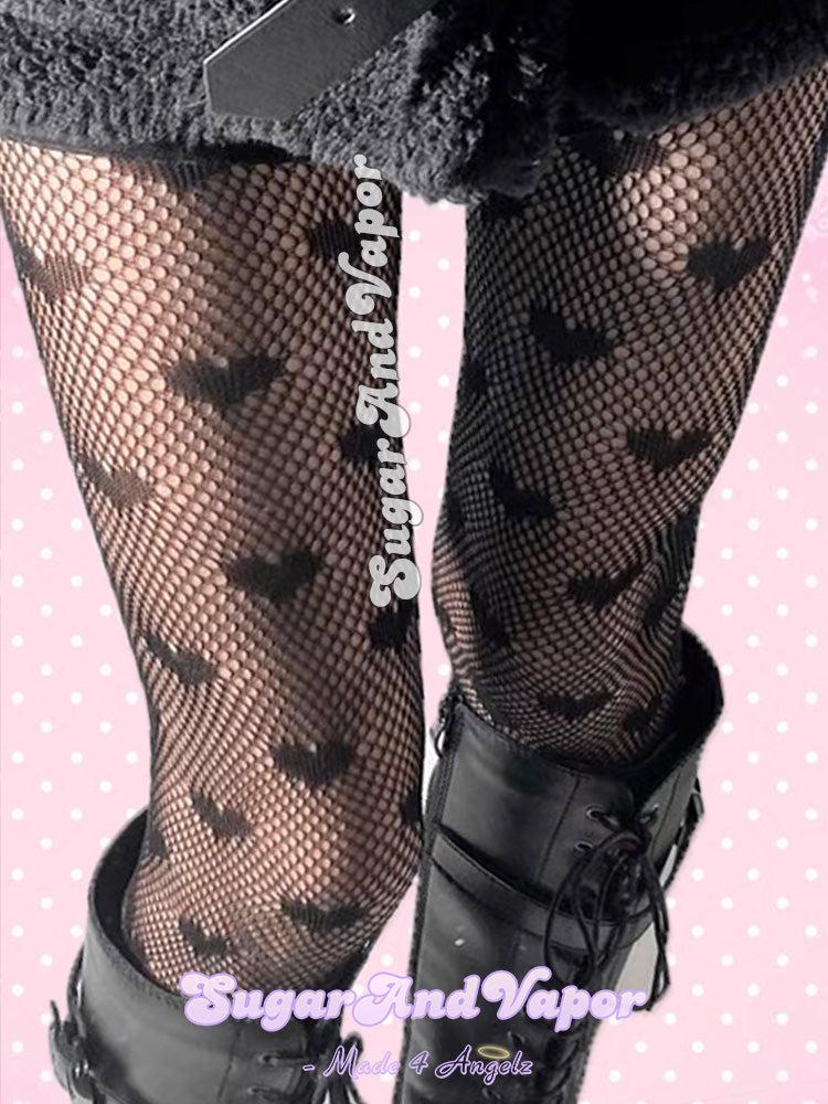 cute clothes for women fish nets Frankie Cute Heart Fishnet Tights White / OS