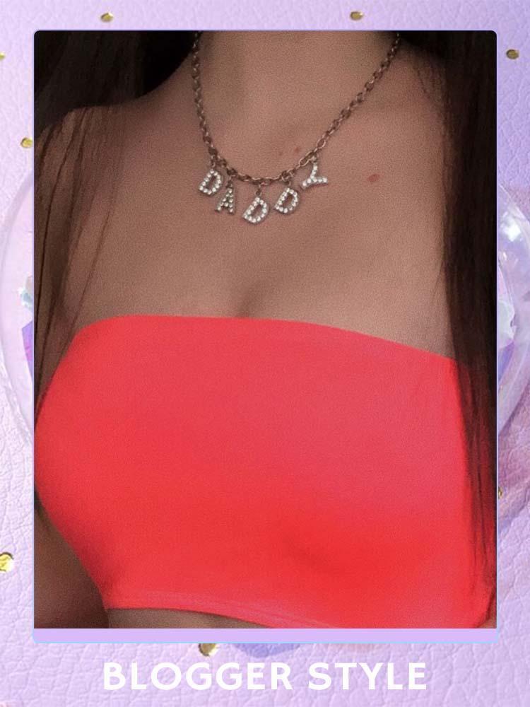 Girly Rhinestone Words Choker Necklace-NECKLACES-SugarAndVapor