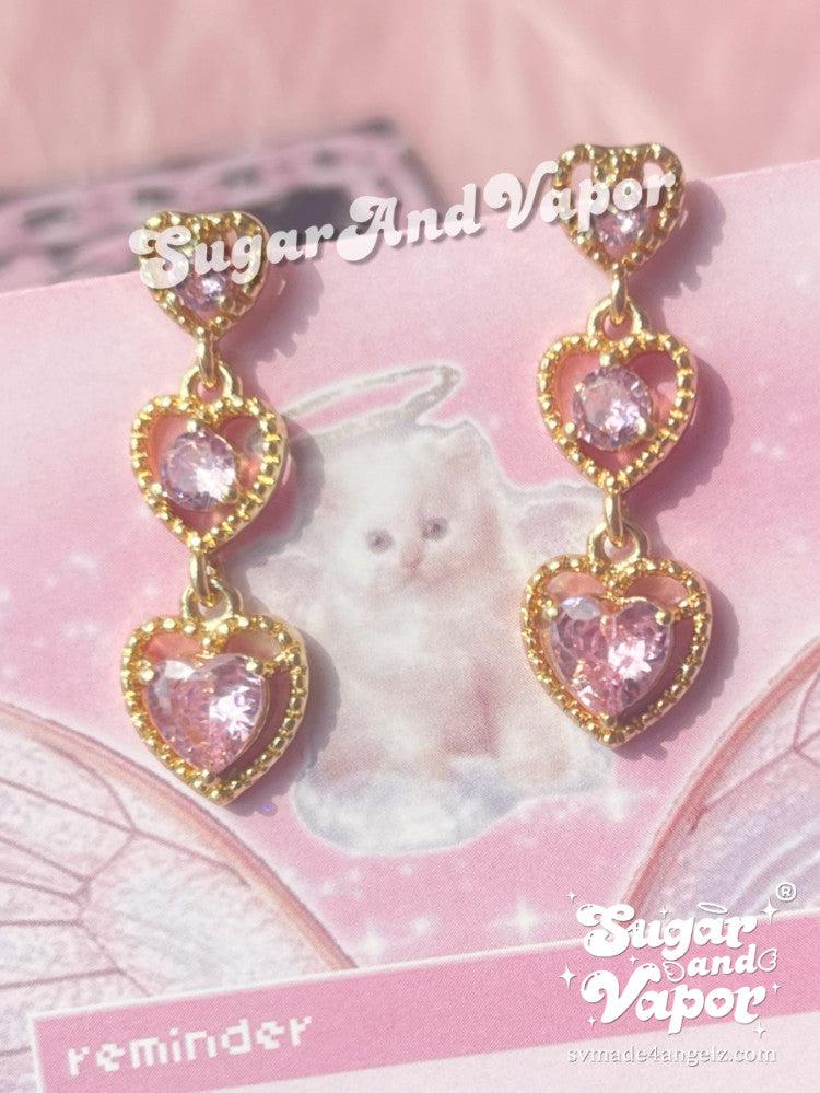 Gold Base Hearts Gem Top Mount Belly Ring-Belly Ring-SugarAndVapor
