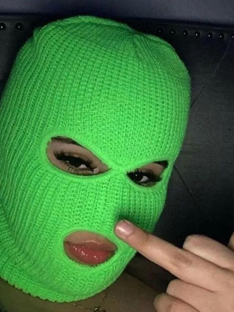 Grunge Solid Color Knitted Ski Mask-Masks-SugarAndVapor