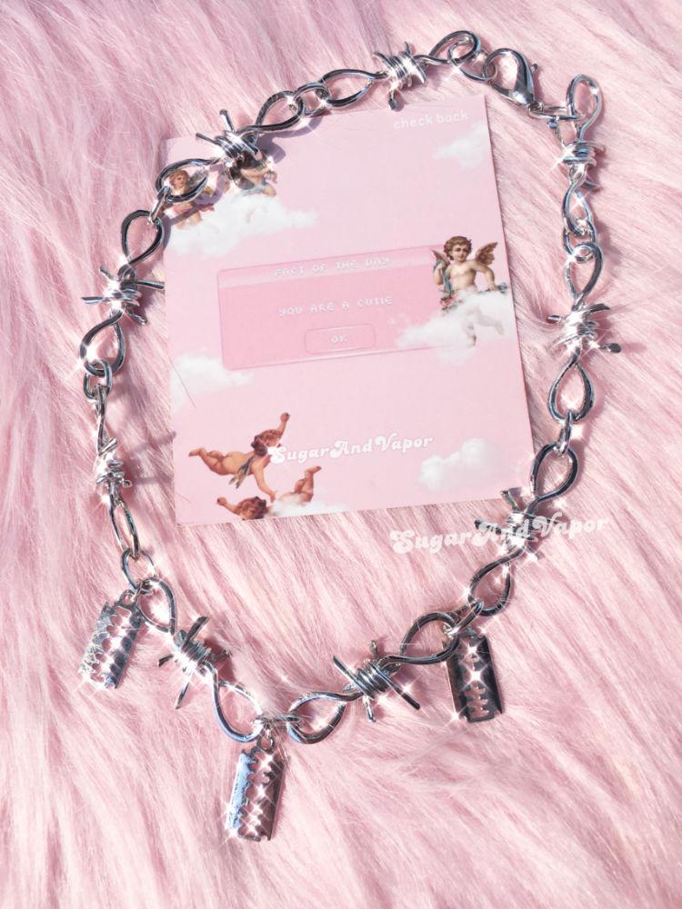 Iron Thorns Necklace 2.0 (with Razor Blades)-NECKLACES-SugarAndVapor