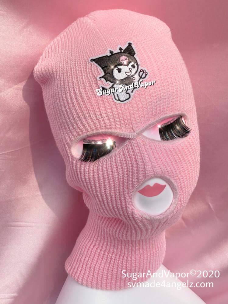 Kuromi Kawaii Knitted Ski Mask-Masks-SugarAndVapor