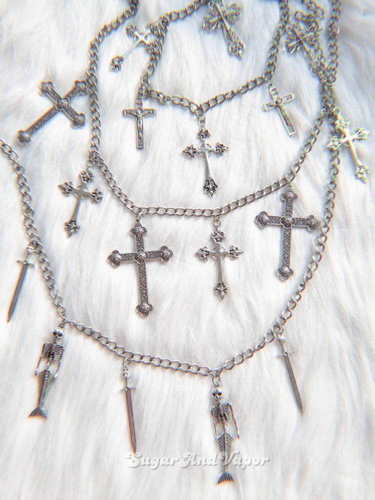 Grunge Goth Stainless Steel Heavy Belly Chain-Belly Chains-SugarAndVapor