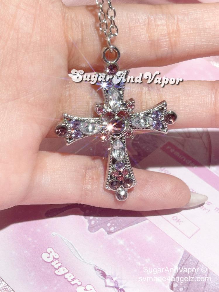 Neve Bling Cross Stainless Steel Necklace-NECKLACES-SugarAndVapor