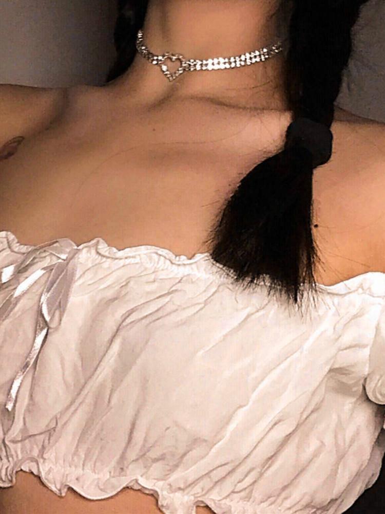 Rhinestone Heart-shape Bling Choker-NECKLACES-SugarAndVapor