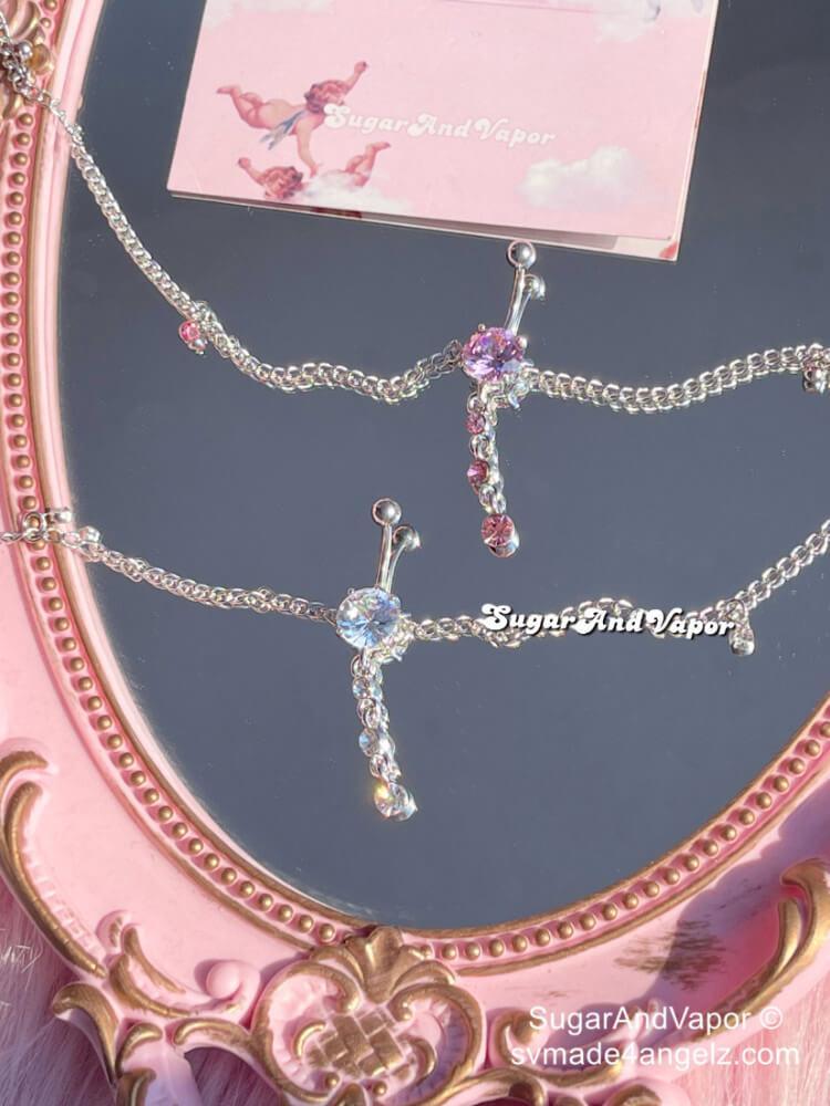 Rhinestones Tassels Belly Ring Belly Chain-Belly Ring-SugarAndVapor