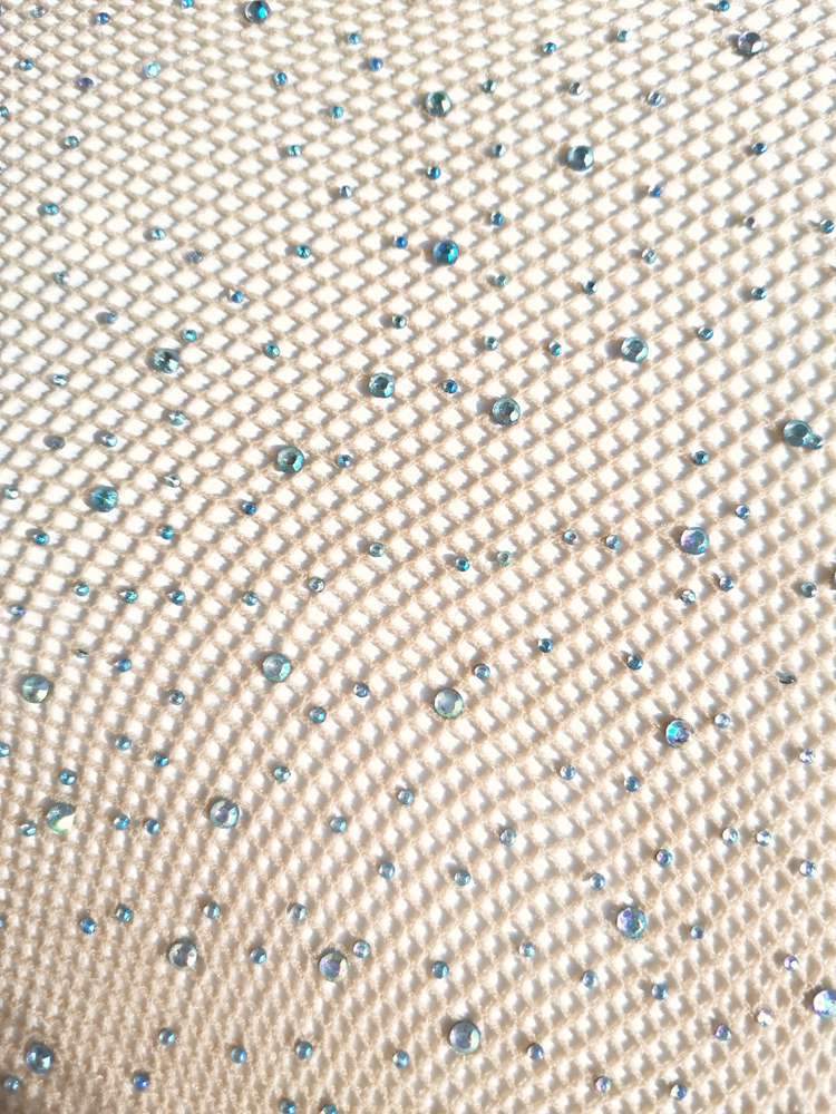 Light Skin Tone Crystals Mini Nets Fishnet Tights-Tights & Stockings-SugarAndVapor