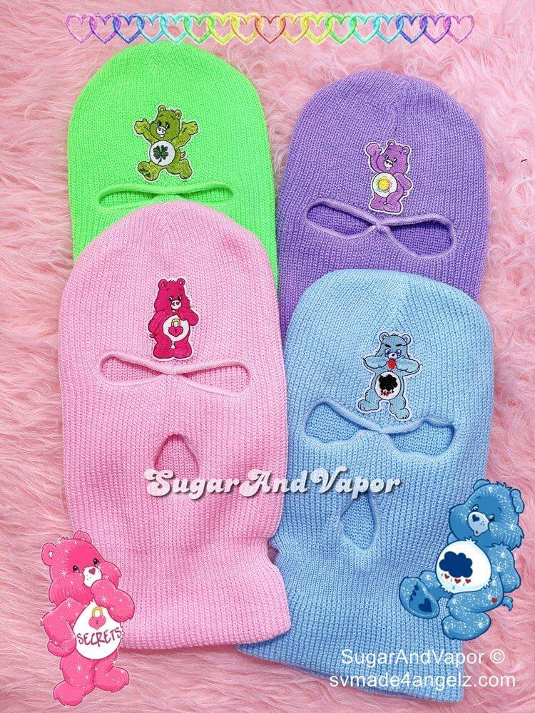 Vintage Rainbow Bears Cute Knitted Ski Mask-Masks-SugarAndVapor