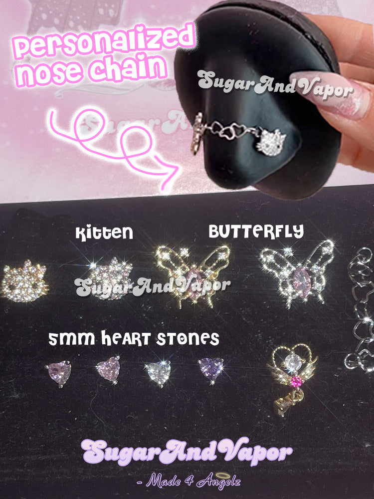 Aesthetic Personalized Nose Piercing Chain-Nose Rings-SugarAndVapor