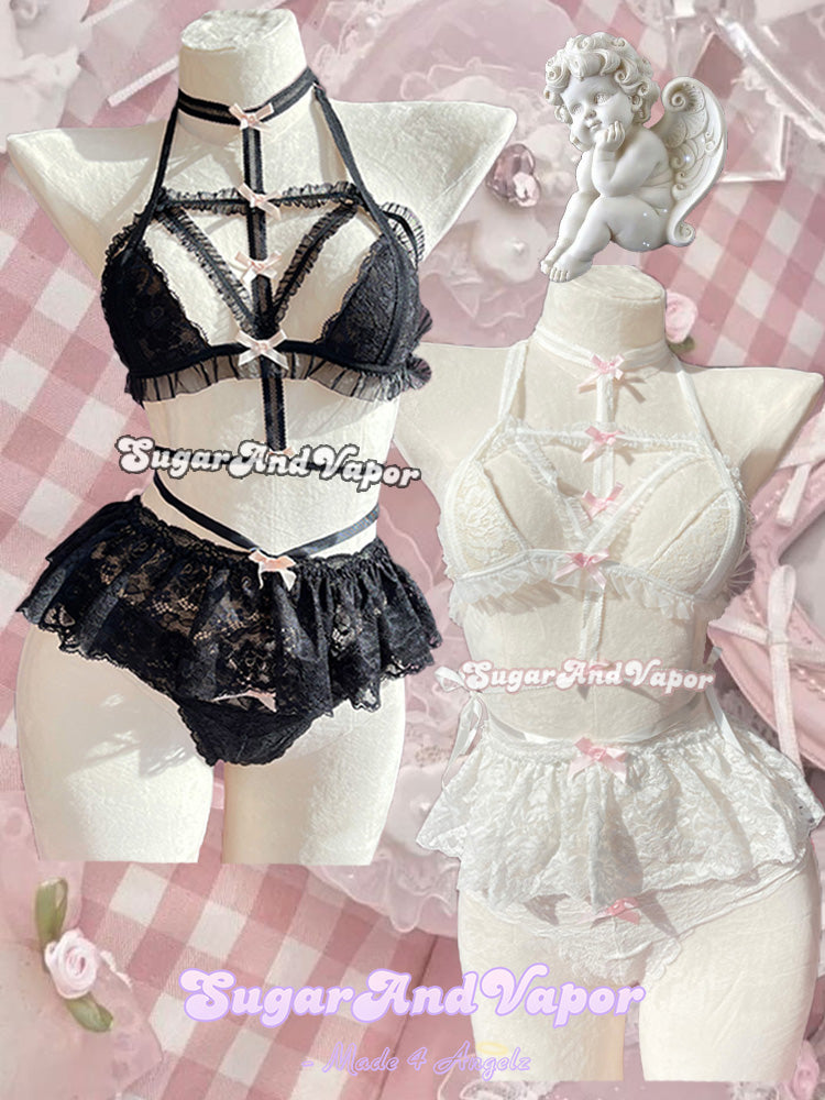 Agatha Bows Multi-ways Intimates 4 Pcs Set-Lingeries-SugarAndVapor