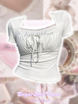 Annie Lou Girly Cute Crop Top-TOPS-SugarAndVapor