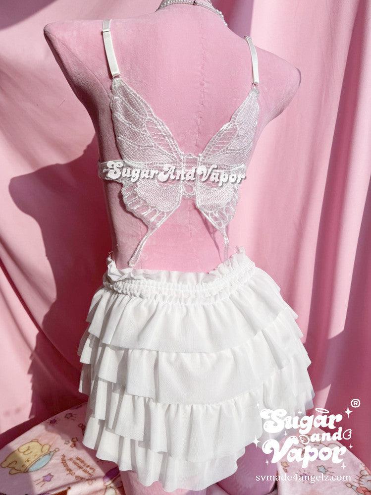 Arabella Angelic Cardigan Top + Ruffle Skort Set-Skirts-SugarAndVapor