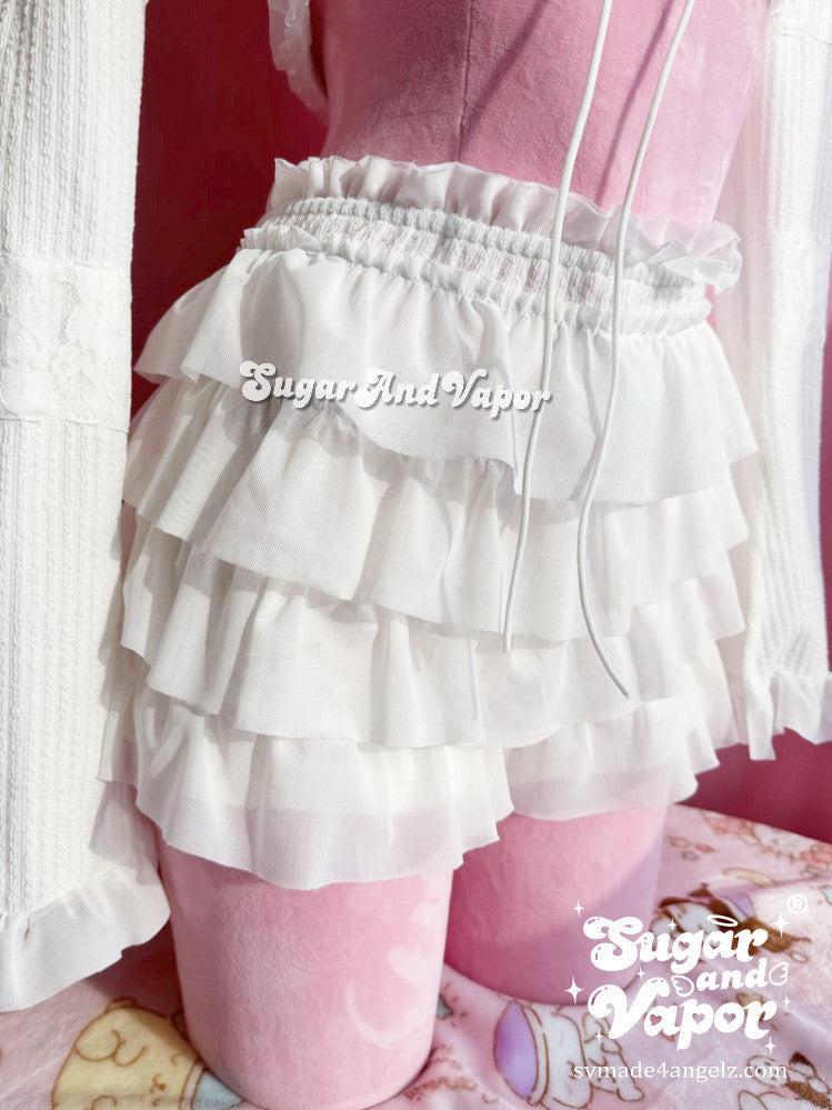 Arabella Angelic Cardigan Top + Ruffle Skort Set-Skirts-SugarAndVapor