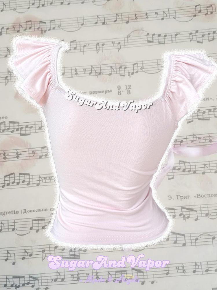 Arlyse Soft Pink Coquette Ruffle Top-TOPS-SugarAndVapor
